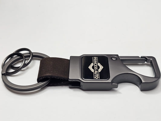 leather carabineer laser engraved promotional product