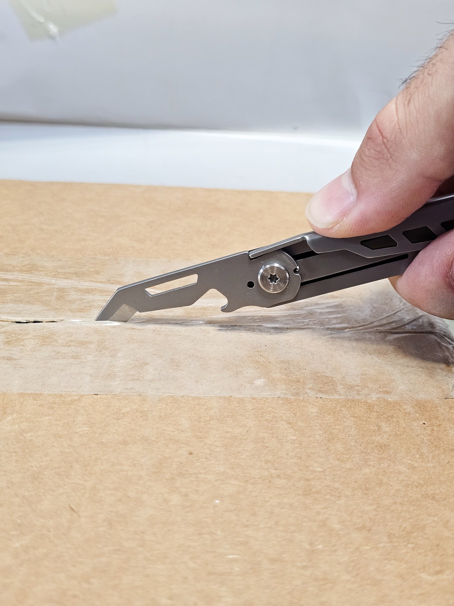 Stainless Steel Folding Box Cutter Bottle Opener Knife.