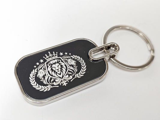 Custom laser engraved metal promotional keychain