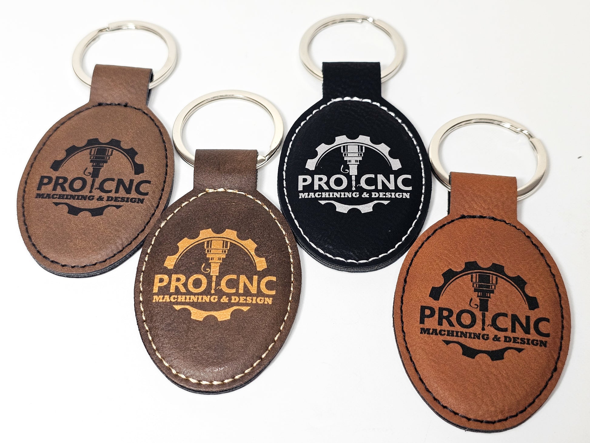 high-end laser logo leather keychain tag promotional product