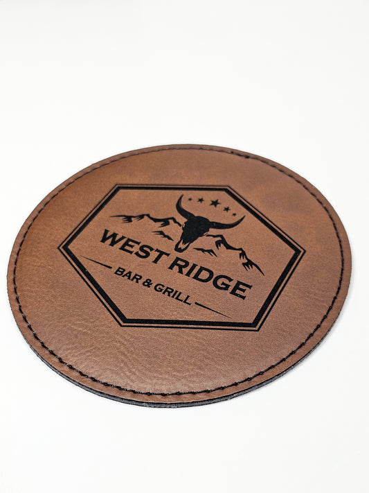 promotional leather coaster