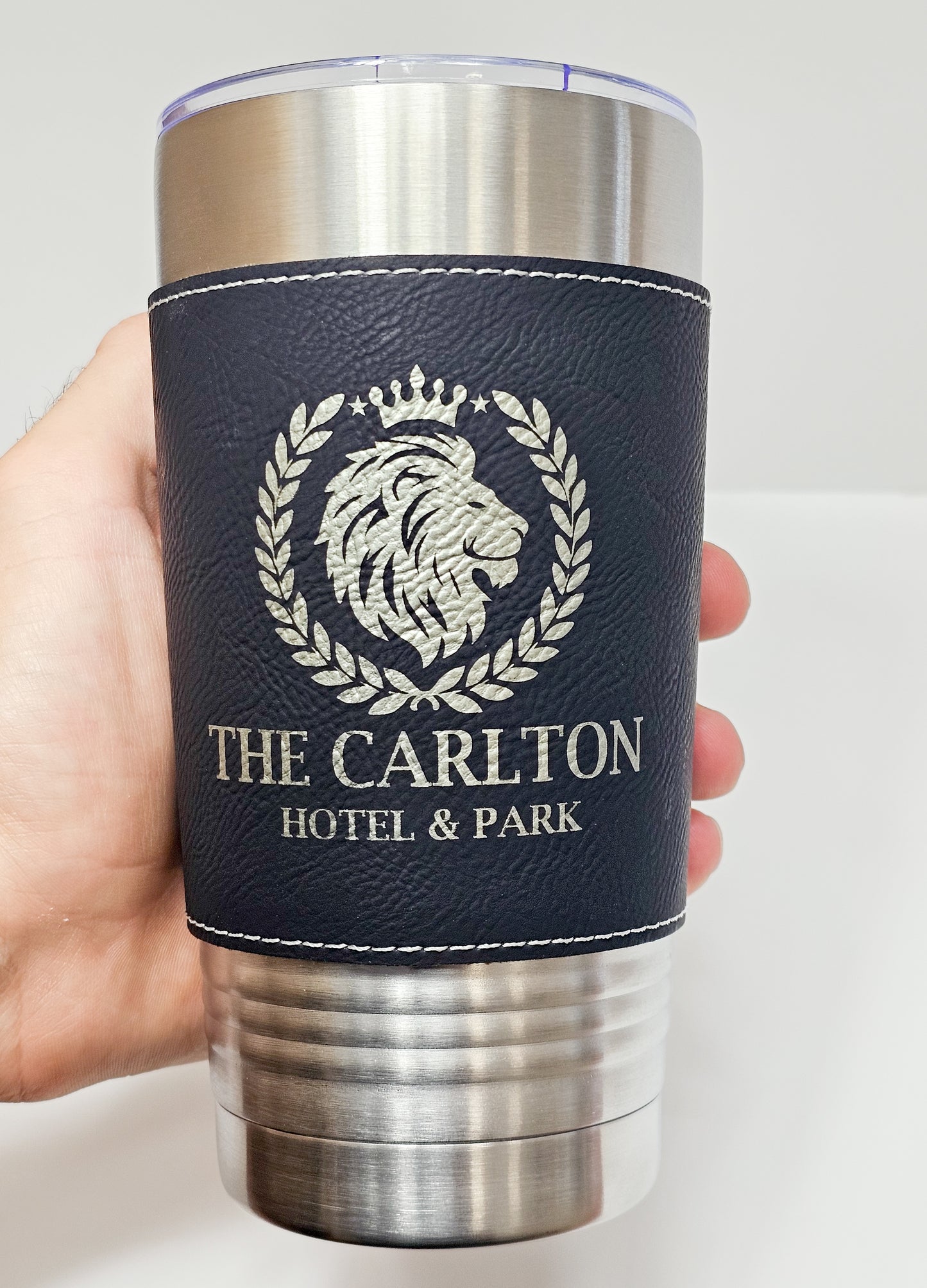20 oz Tumbler With Leather Sleeve