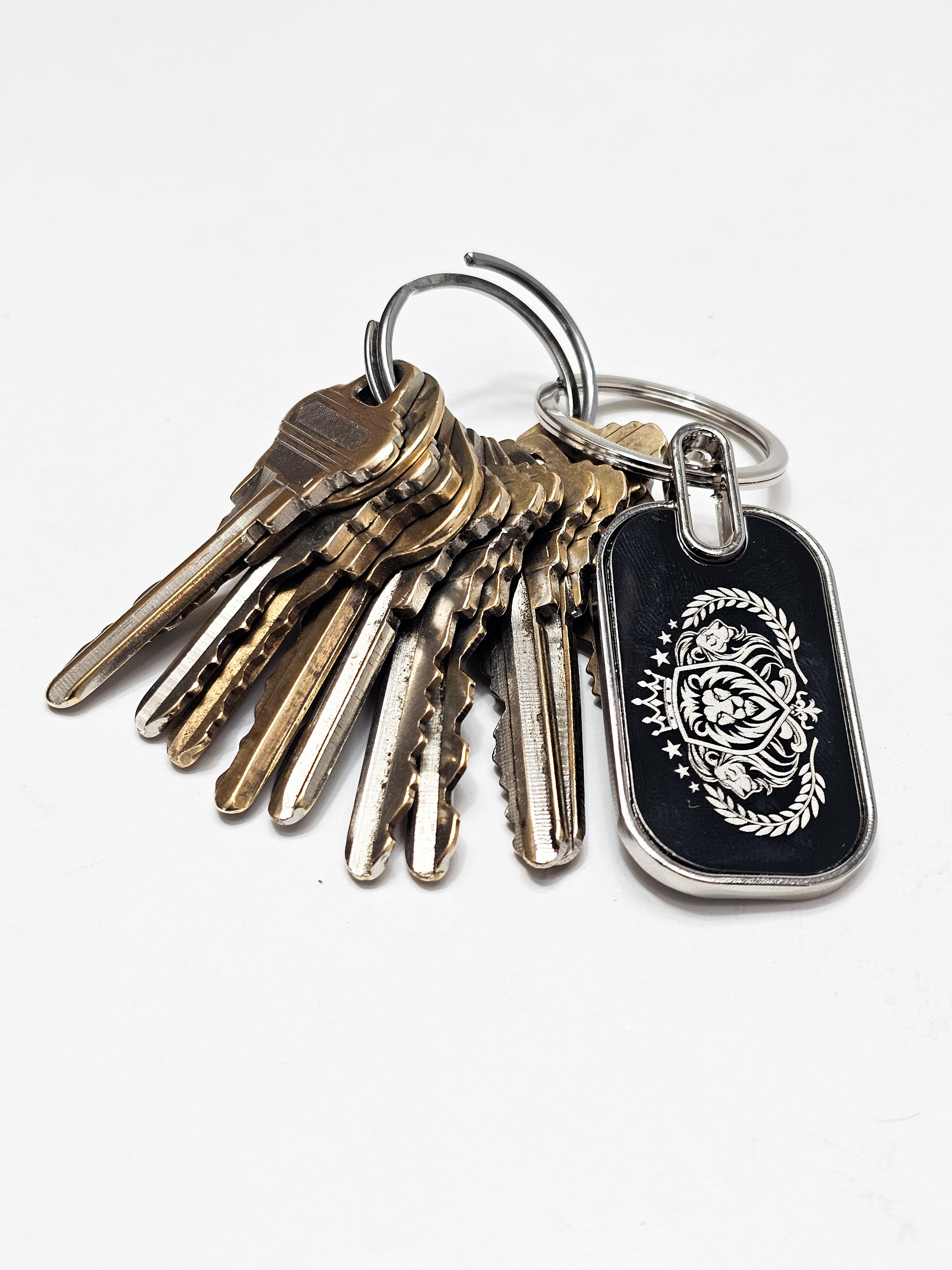Premium keychain tag with laser engraved logo promotional item
