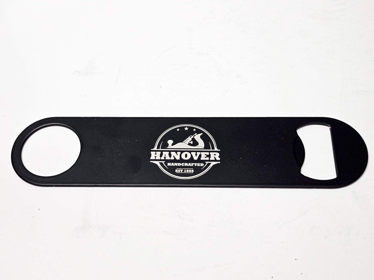 Stainless Steel Straight Black Bottle Opener
