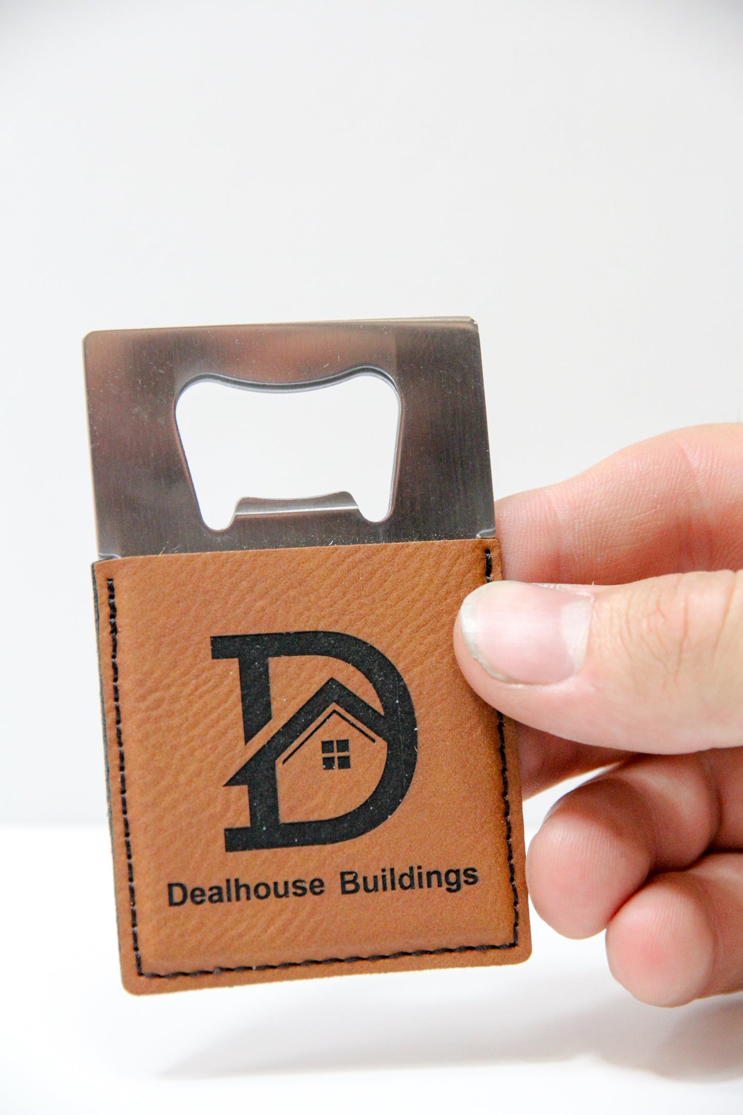 Credit-Card Sized Leatherette Square Bottle Opener
