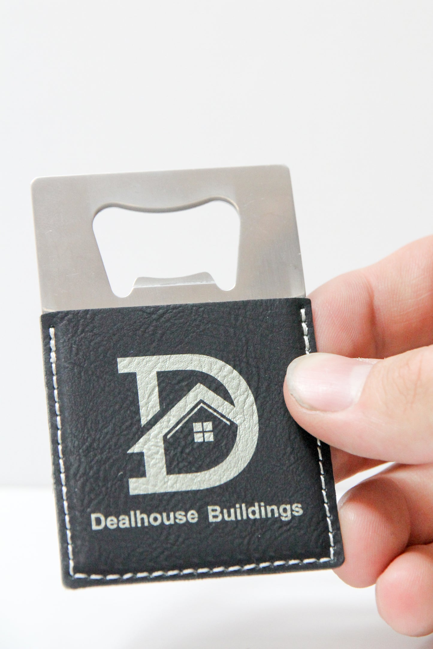 Credit-Card Sized Leatherette Square Bottle Opener