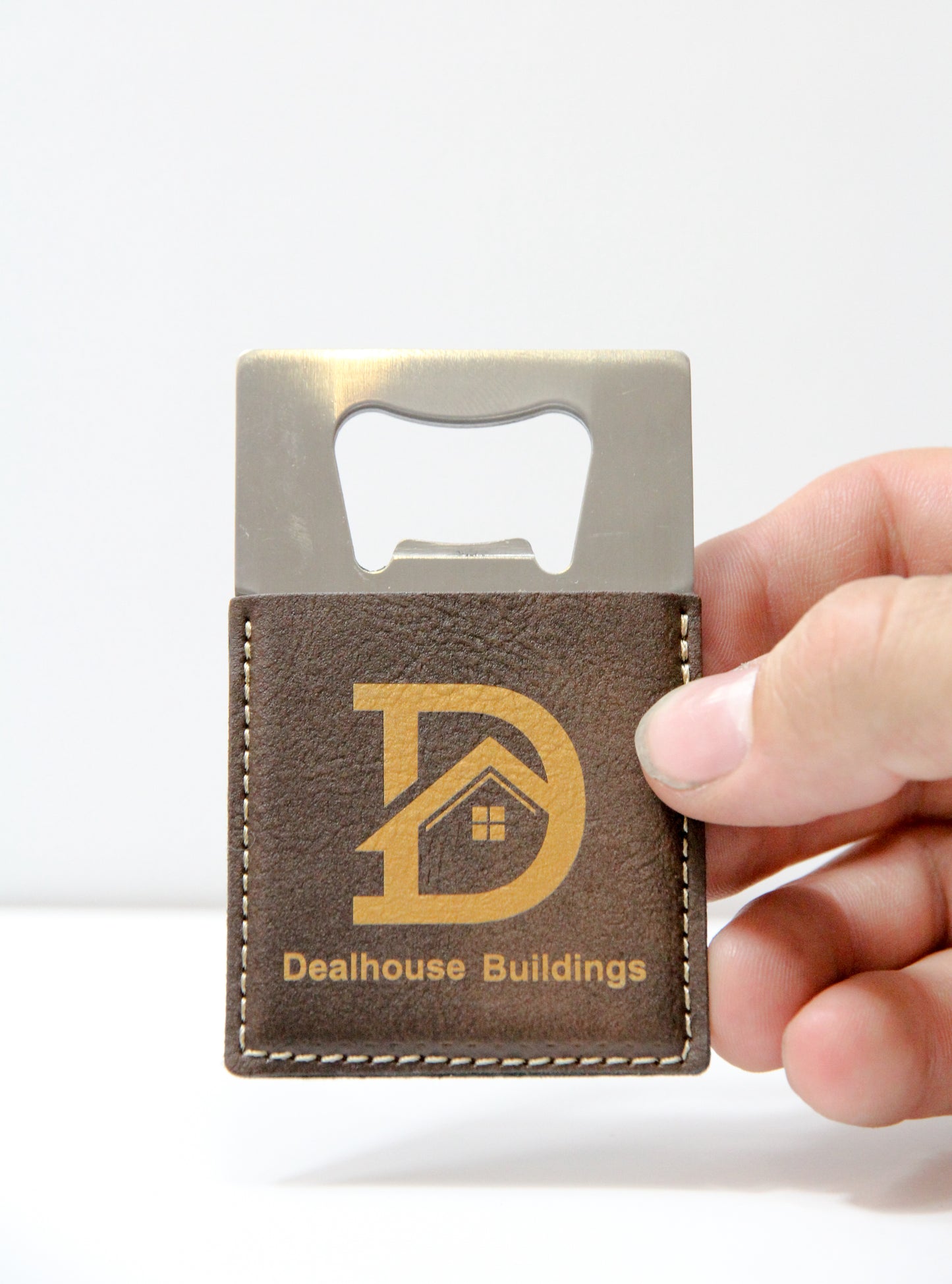 Credit-Card Sized Leatherette Square Bottle Opener