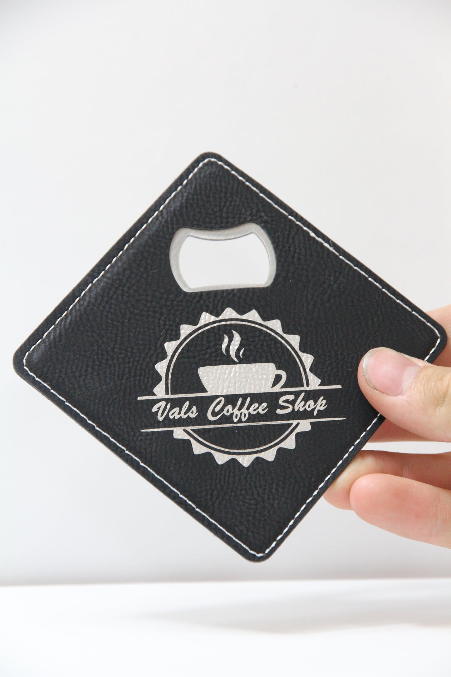 Leatherette Luxury Bottle Opener Coasters