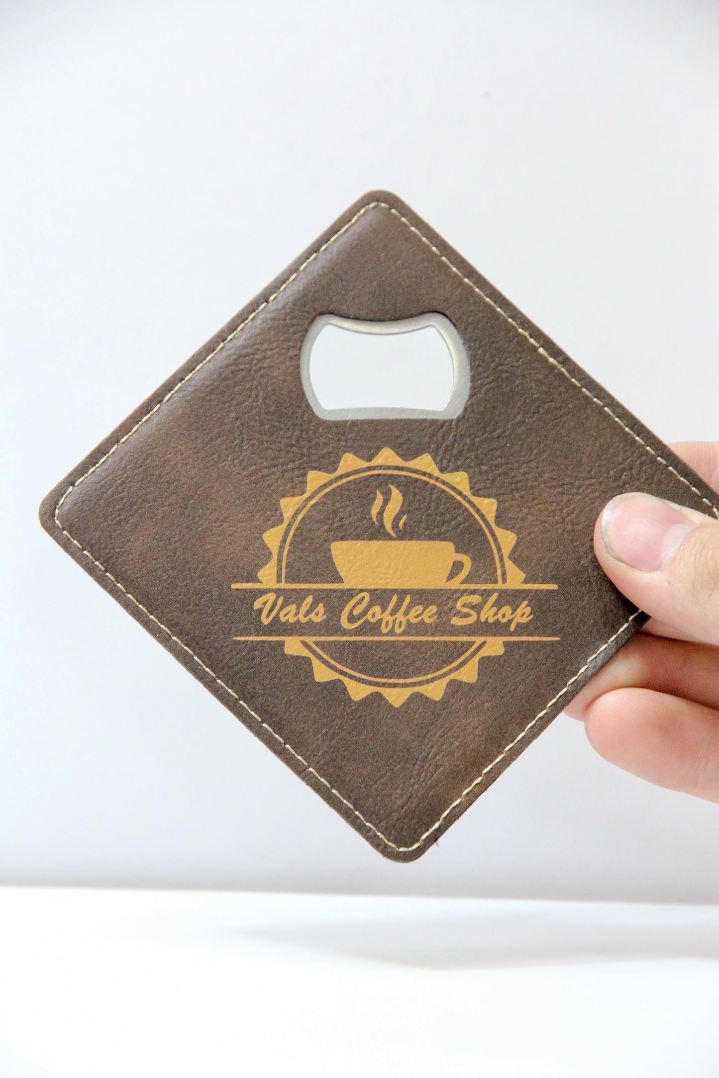 Leatherette Luxury Bottle Opener Coasters