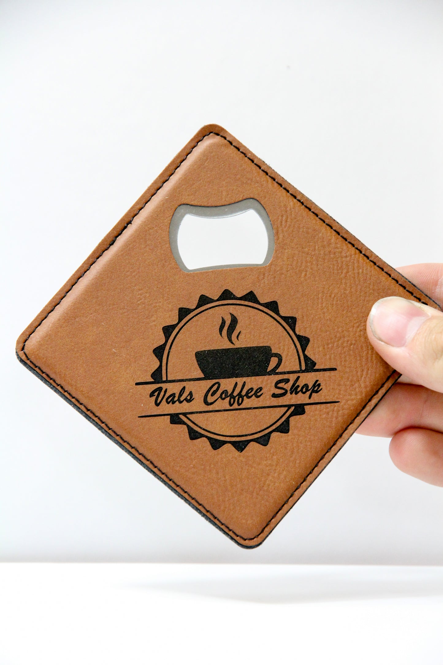 Leatherette Luxury Bottle Opener Coasters