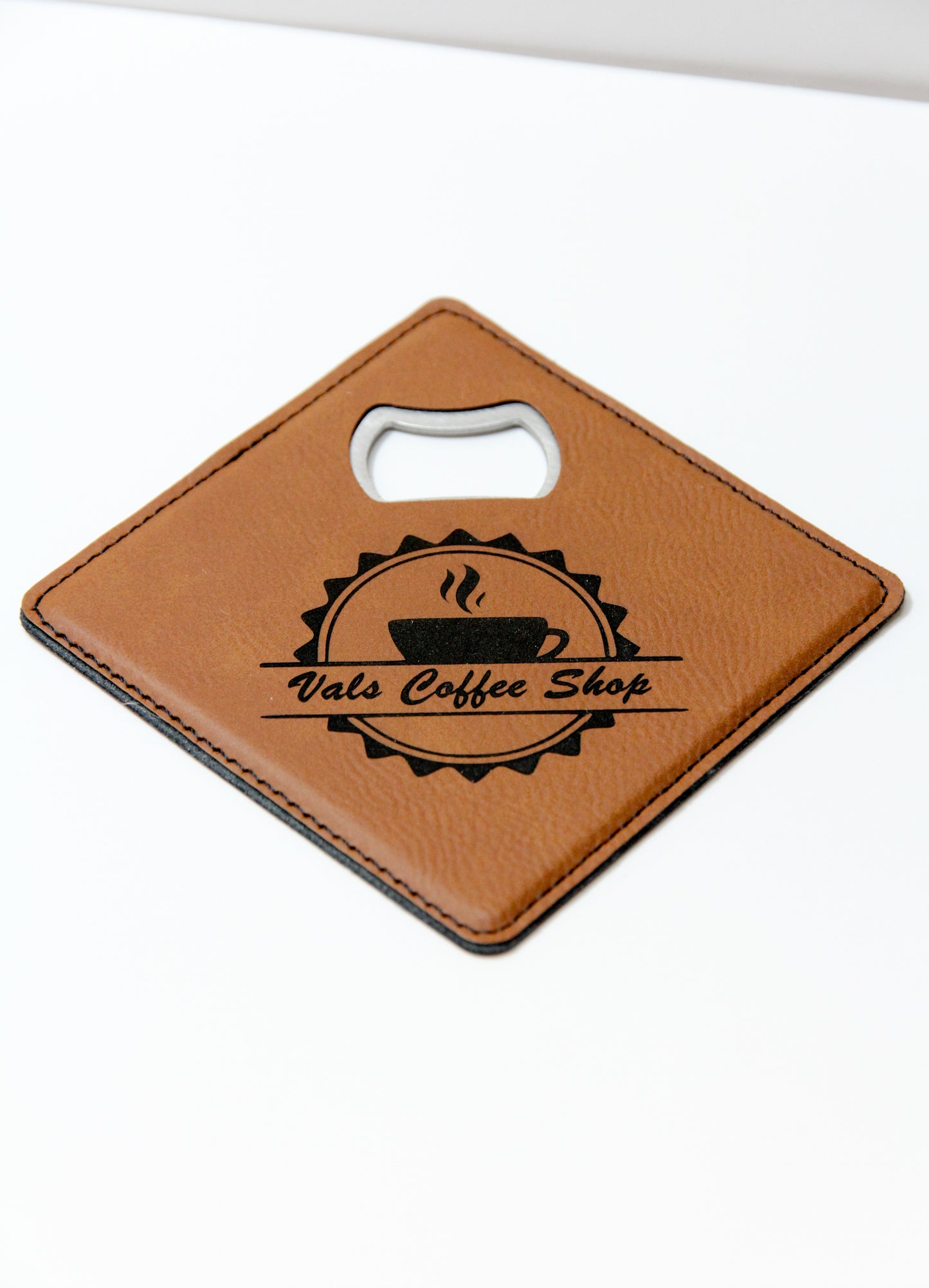 Leatherette Luxury Bottle Opener Coasters
