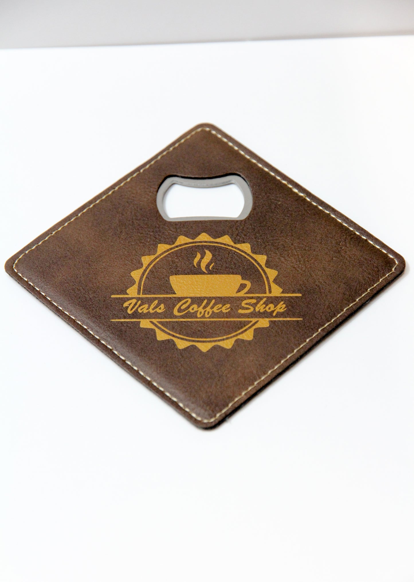 Leatherette Luxury Bottle Opener Coasters