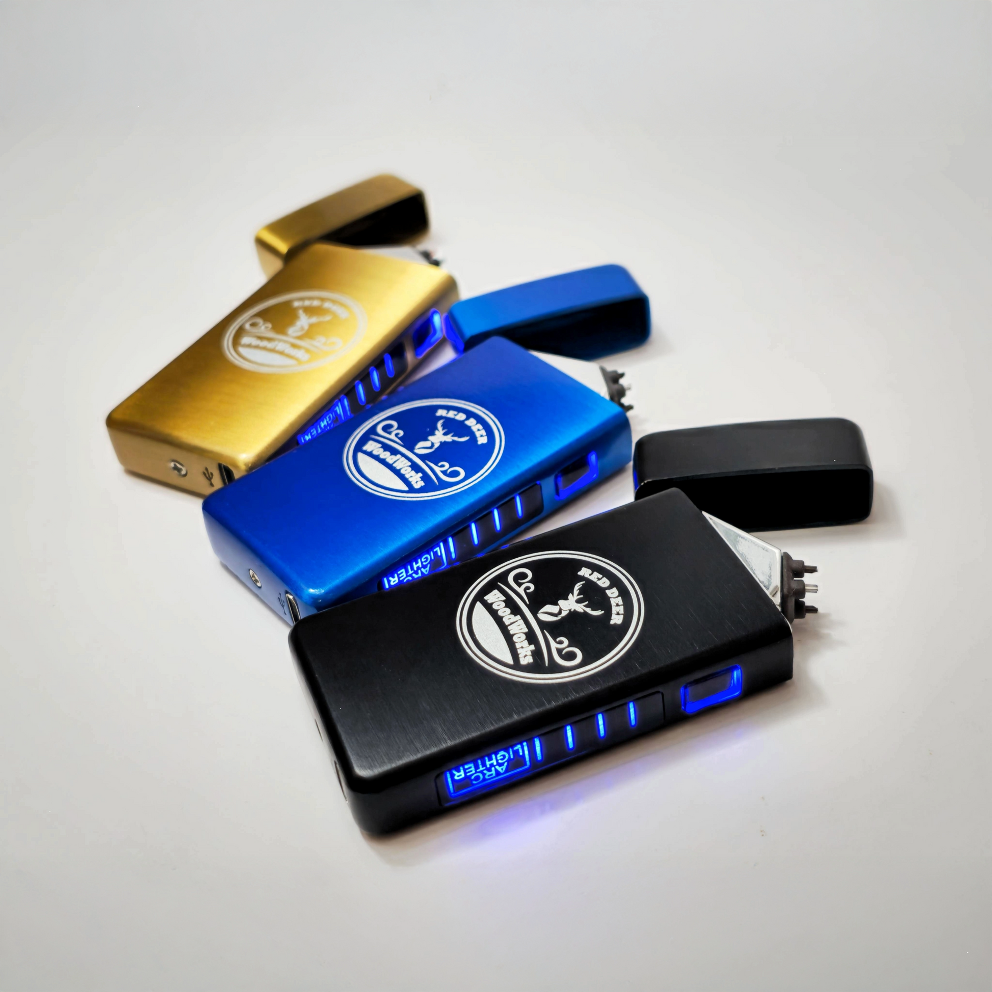 USB rechargeable lighter promotional product with custom laser logo