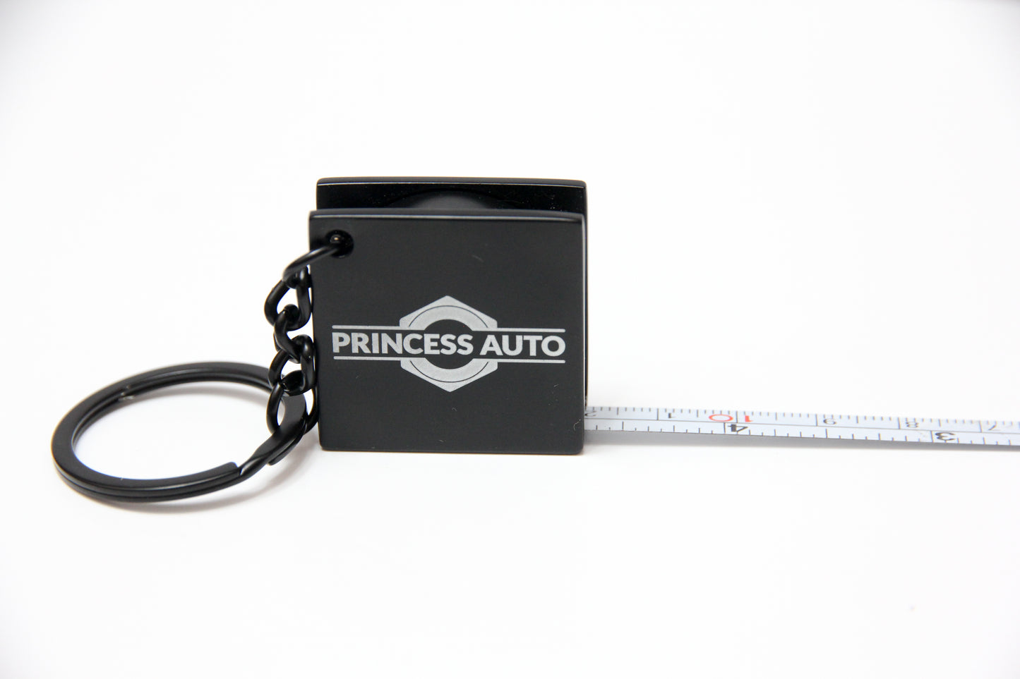 Pocket promotional keychain tape measure with custom laser logo