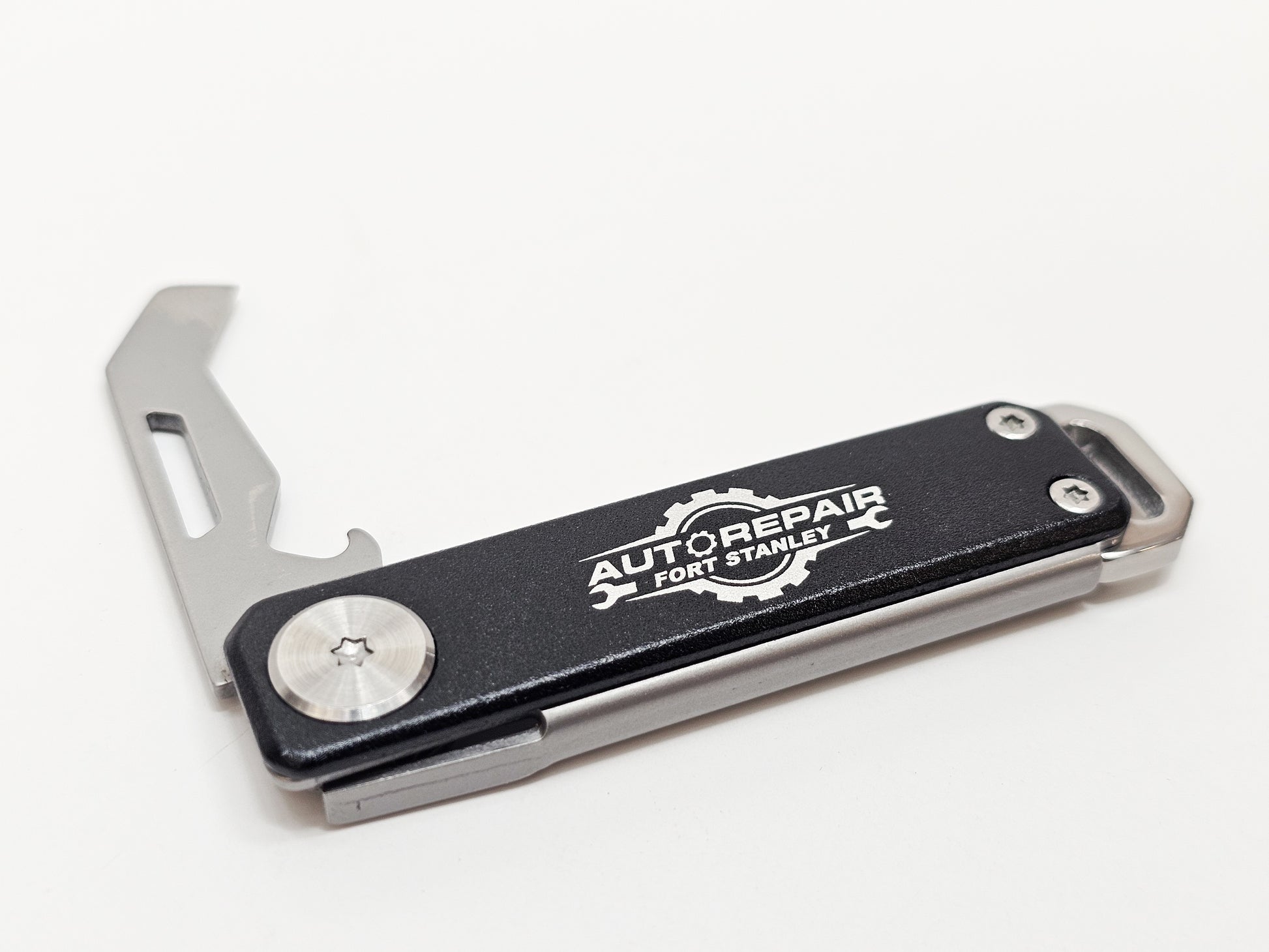 laser logo folding box opener with bottle opener and laser logo