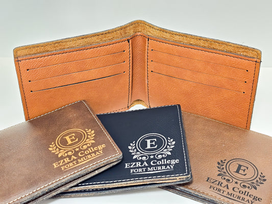 Promotional leather wallet for tradeshow giveaway