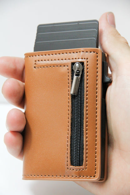 Premium Leather Pop-Up Cardholder Wallet