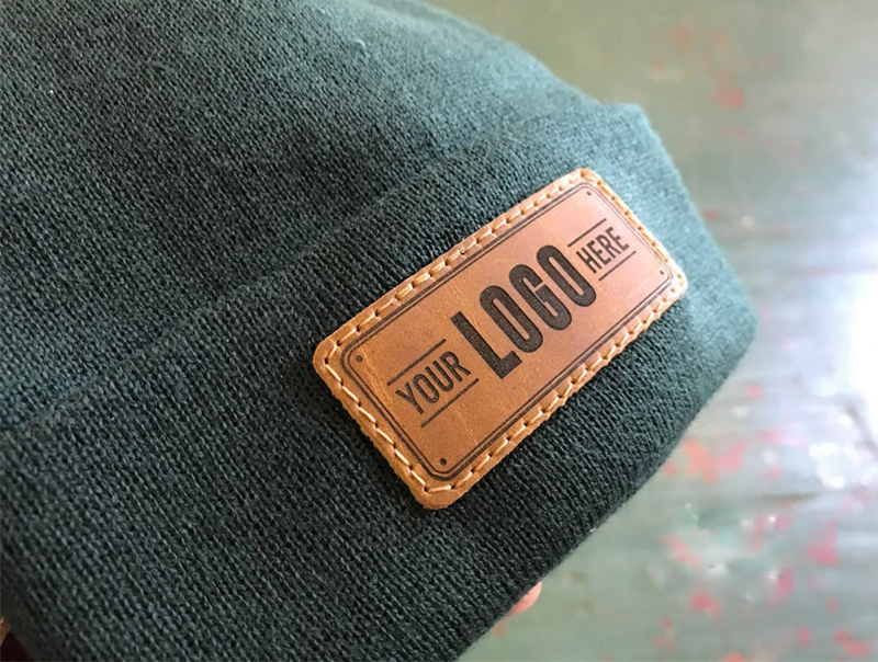 Beanie with Custom Leather Patch