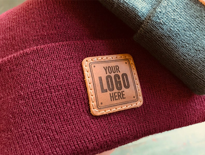 Beanie with Custom Leather Patch